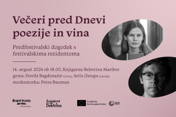 Naslovnica: V Knjigarni Beletrina Maribor se predstavljata rezidenta Dnevov poezije in vina