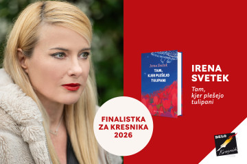 Naslovnica: Beletrinin roman Tam, kjer plešejo tulipani med finalisti za kresnika 2026